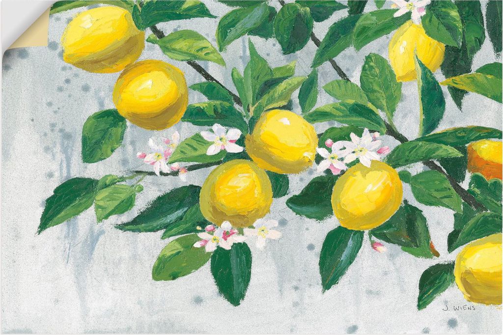 ARTland Wandbild, selbstklebend Zesty Lemons Größe: 130x90 cm