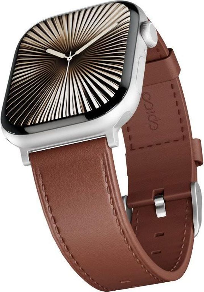 Epico Uhrenarmband Leder für Apple Watch SE/Serie 1-9 (42/44/45mm)/10 (46mm)/Ultra (49mm) - hnědý