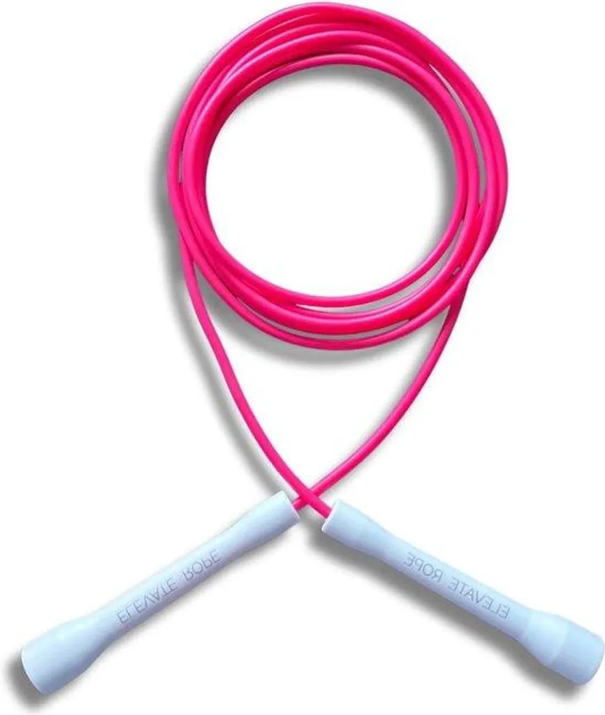 Corde à sauter rose robuste en nylon et PVC 3m avec poignées confort