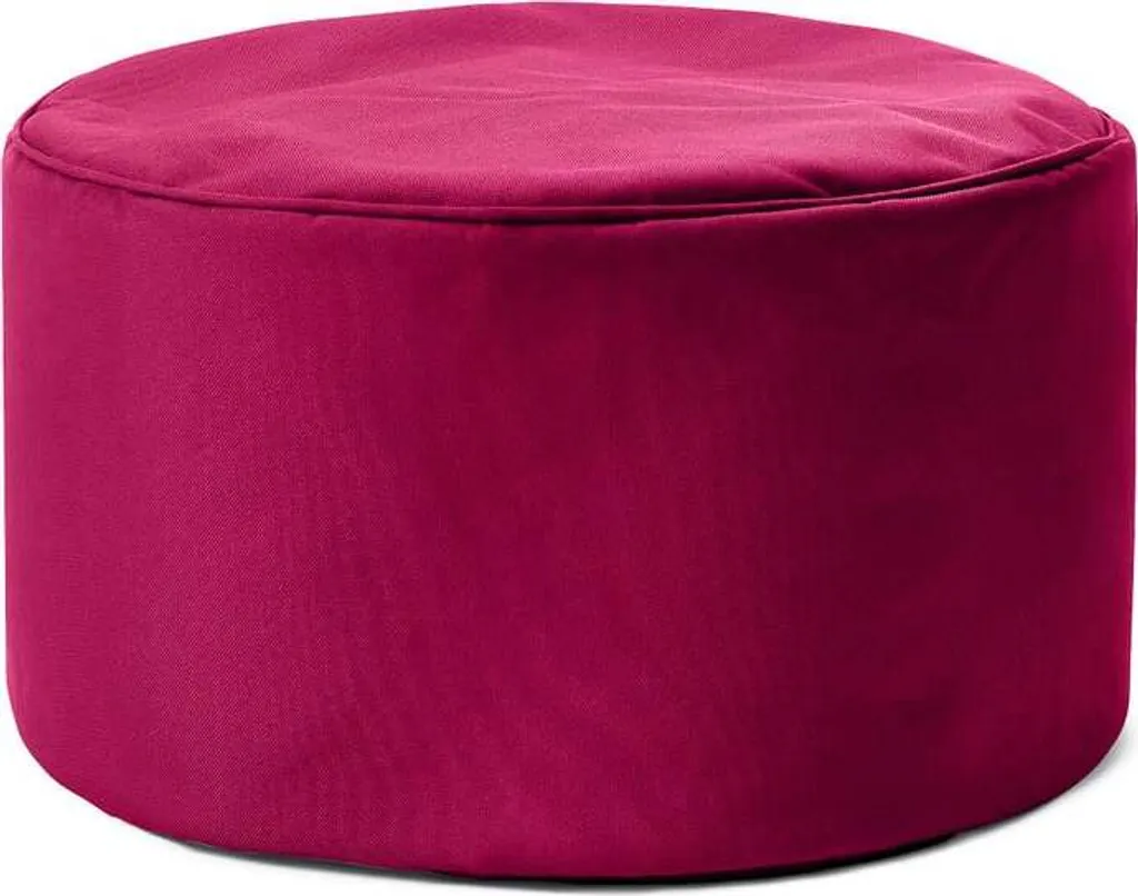 Pouf de Salon Rond 50 Litres Coloris Rouge Vin - Tabouret Souple Design