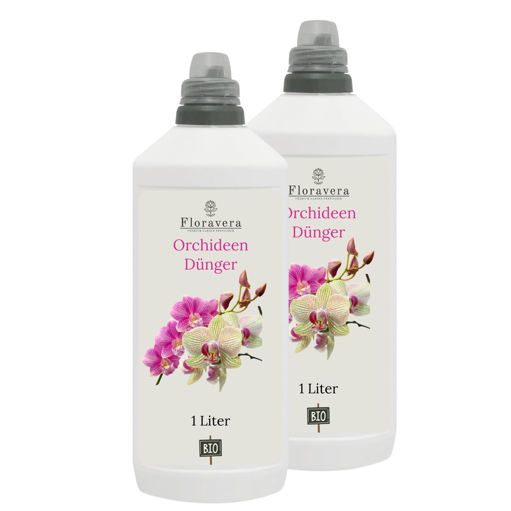 Floravera Premium Orchideen Flüssigdünger 2 x 1 Liter Produktbild 