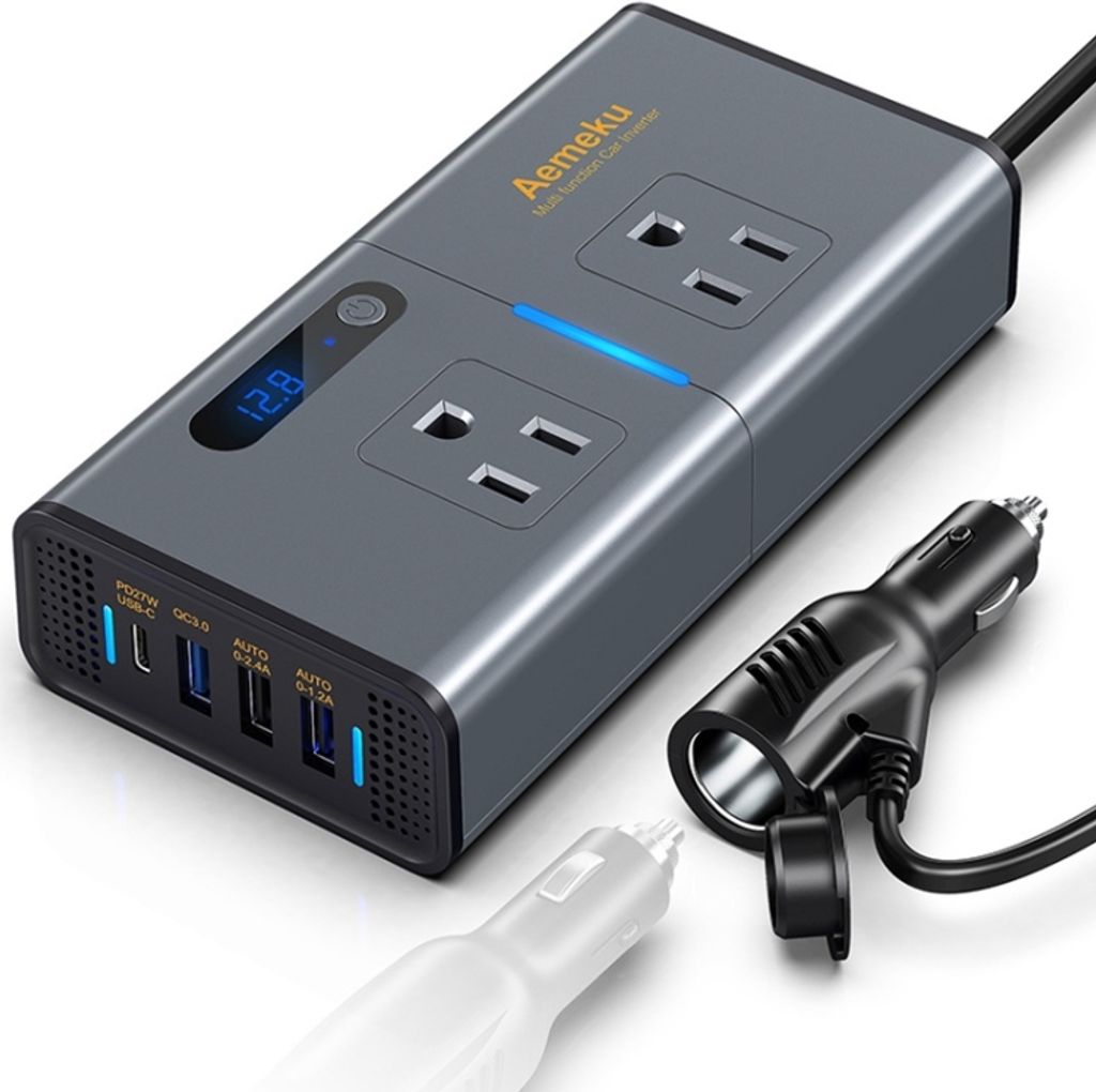 Aemeku Auto 200W Inverter USB Power Converter Steckdose, US Plug
