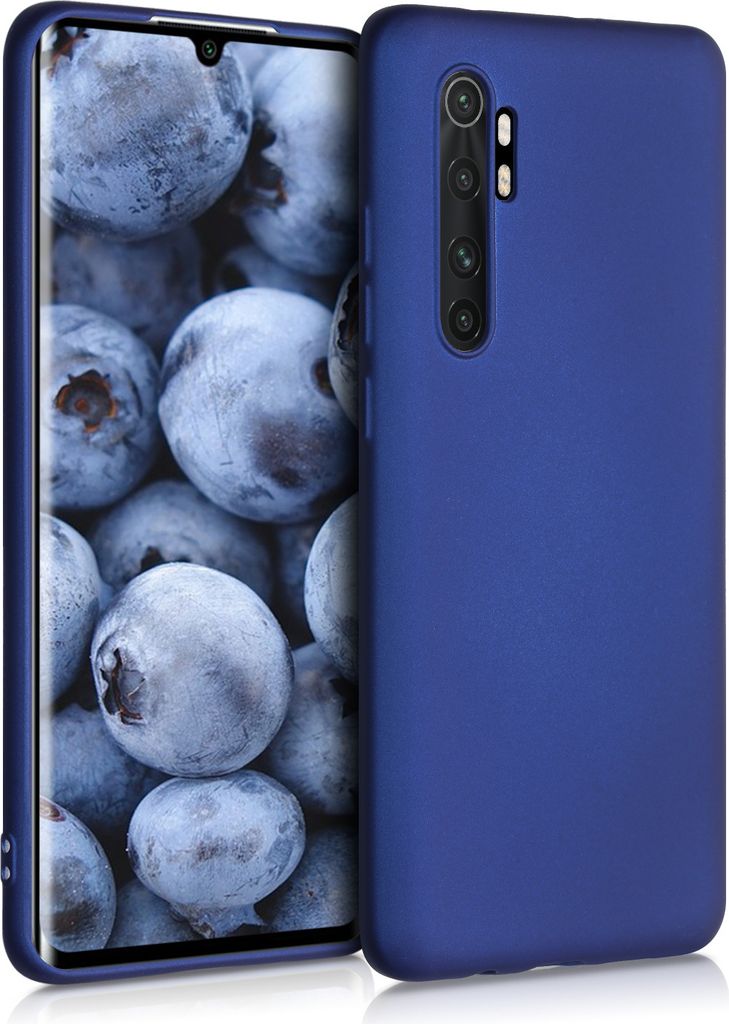 kwmobile Case kompatibel mit Xiaomi Mi Note 10 Lite Hülle - Schutzhülle aus Silikon metallisch schimmernd - Handyhülle Metallic Blau