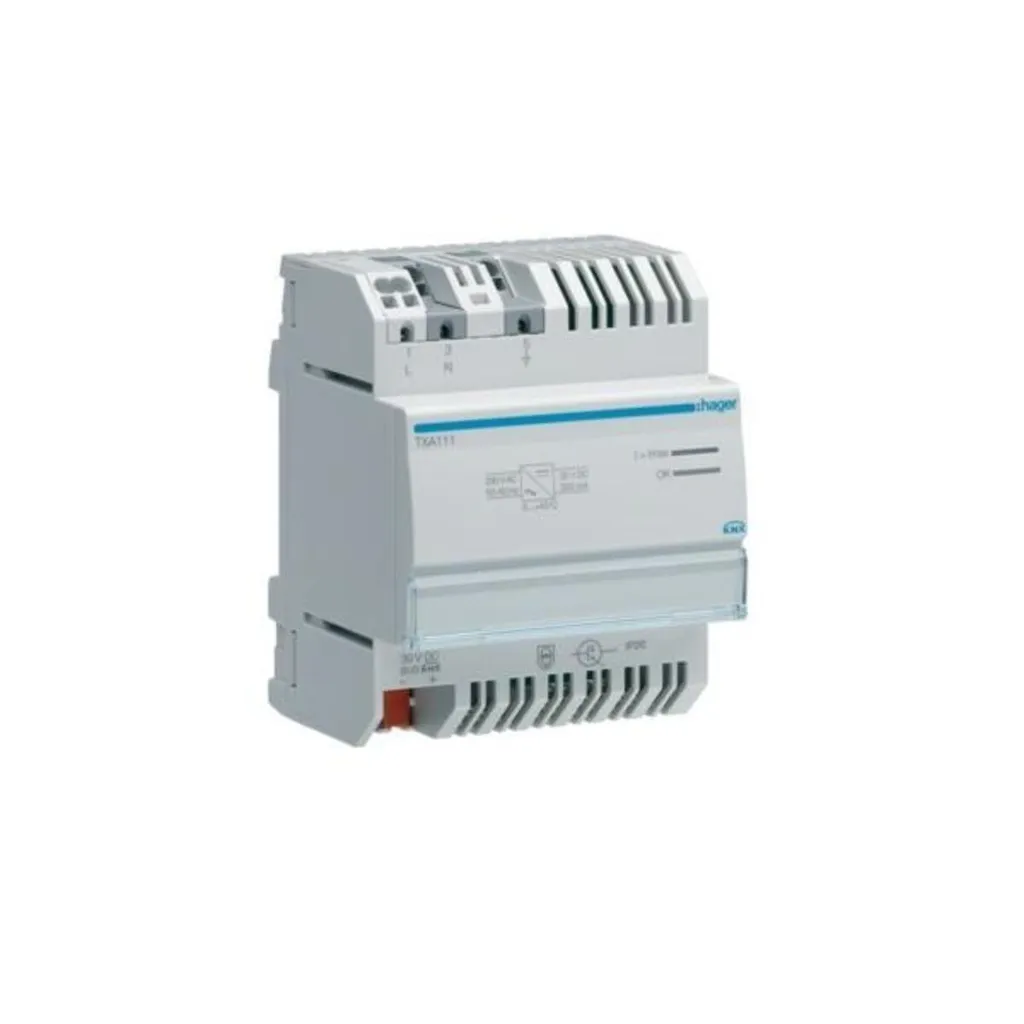 Hager TXA111 Module de Sortie Gris avec Protection Surcharge et Court-circuit
