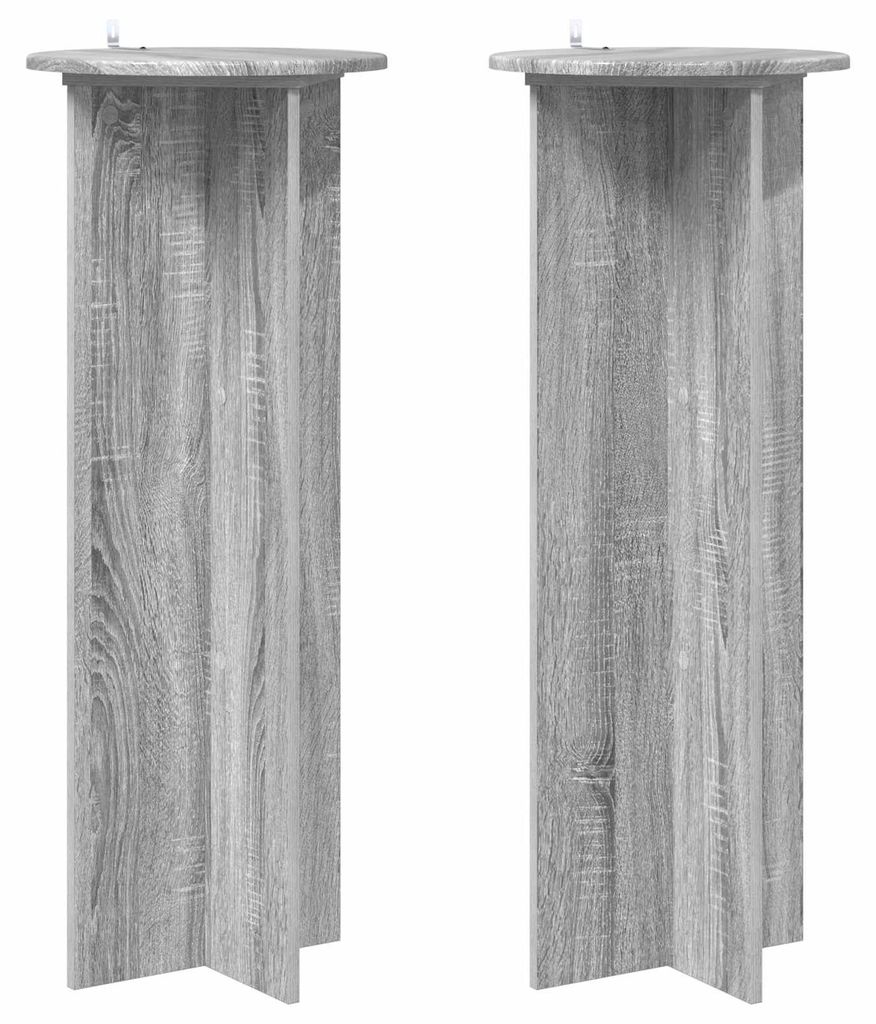 Pflanzenständer 2 pcs Graues Sonoma Ø40 x 100 cm Holzwerkstoff