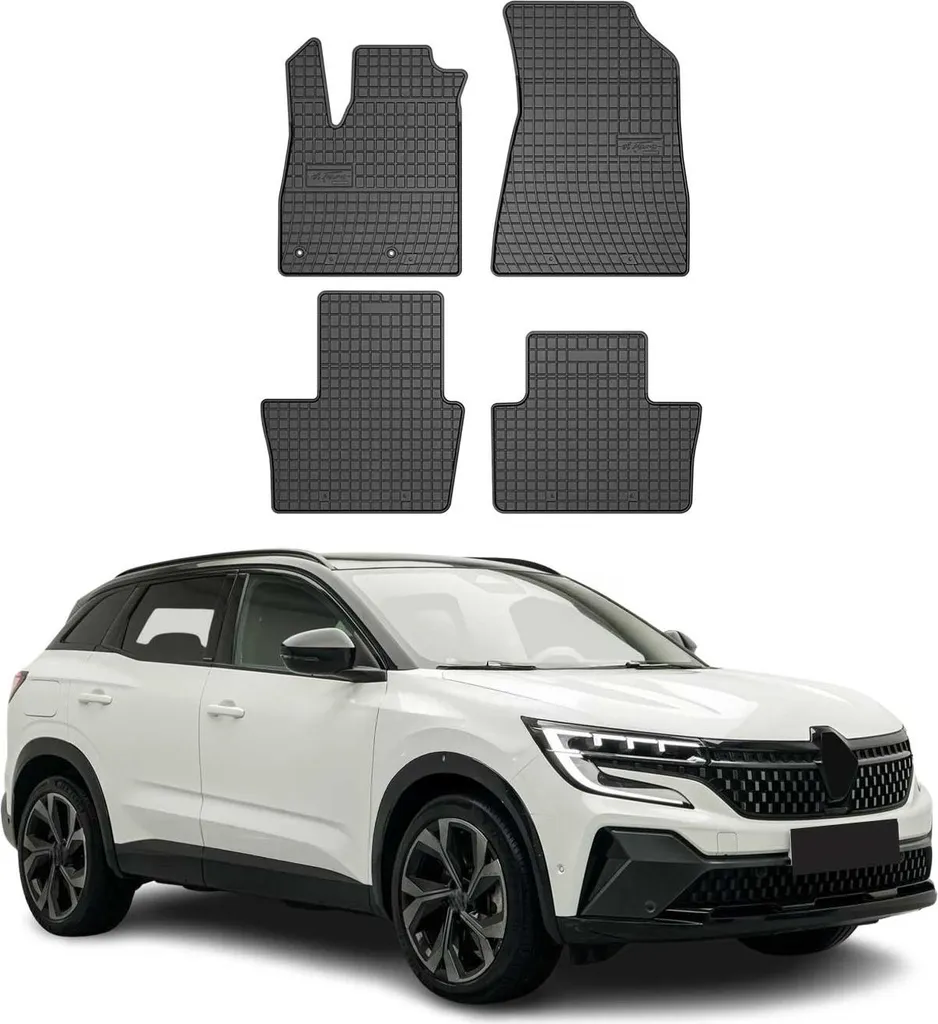 Coleya Tappetini Antiscivolo Compatibile con Renault Austral E-Tech Hybrid 2022-2024, Renault Austral Tappetini in Gomma per Console Centrale, Portabicchieri, Cuciture Porta, Braccioli (Rosso