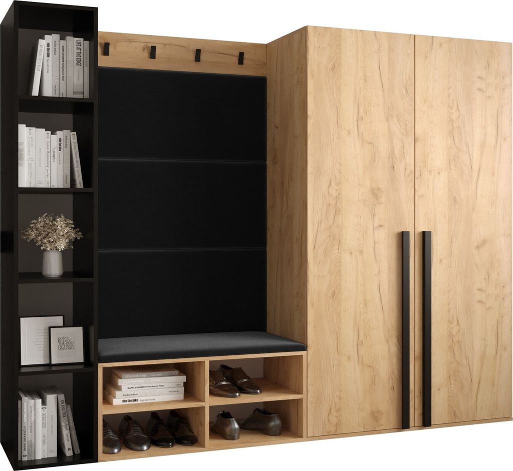 Garderobe MIRO Set 4 mit gepolsterten Paneelen Industrial Design
