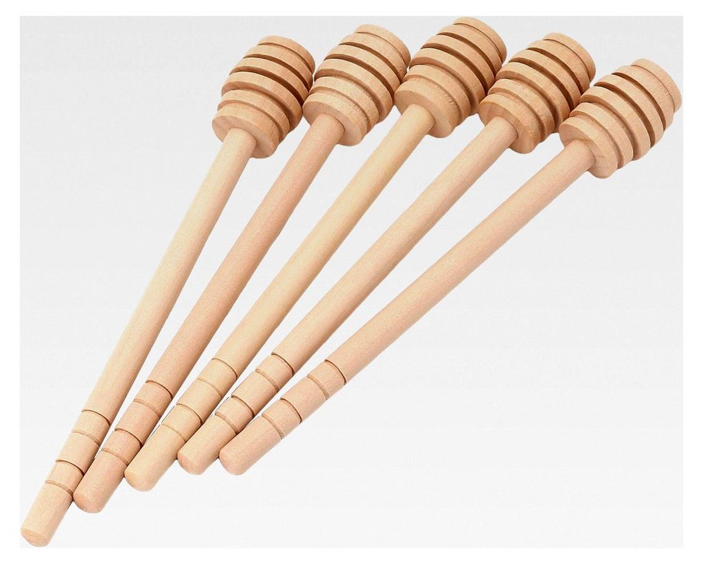 60 Stück Holz Honiglöffel, 15 cm Honigheber, Holz Honigrührer für Küche, Frühstück, Honig Marmelade