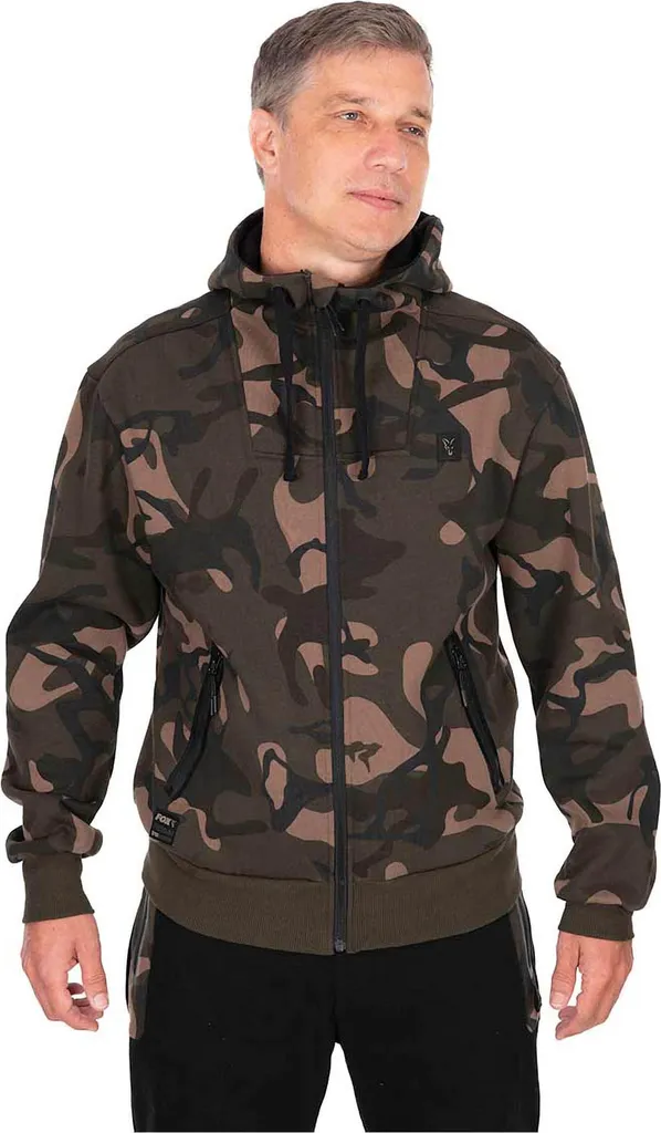 Sweat à capuche de pêche Fox Camo Premium 310 zippé pour homme taille XXXL