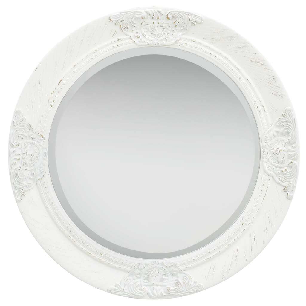 vidaXL Wandspiegel im Barock-Stil 50 cm Weiß Produktbild 1