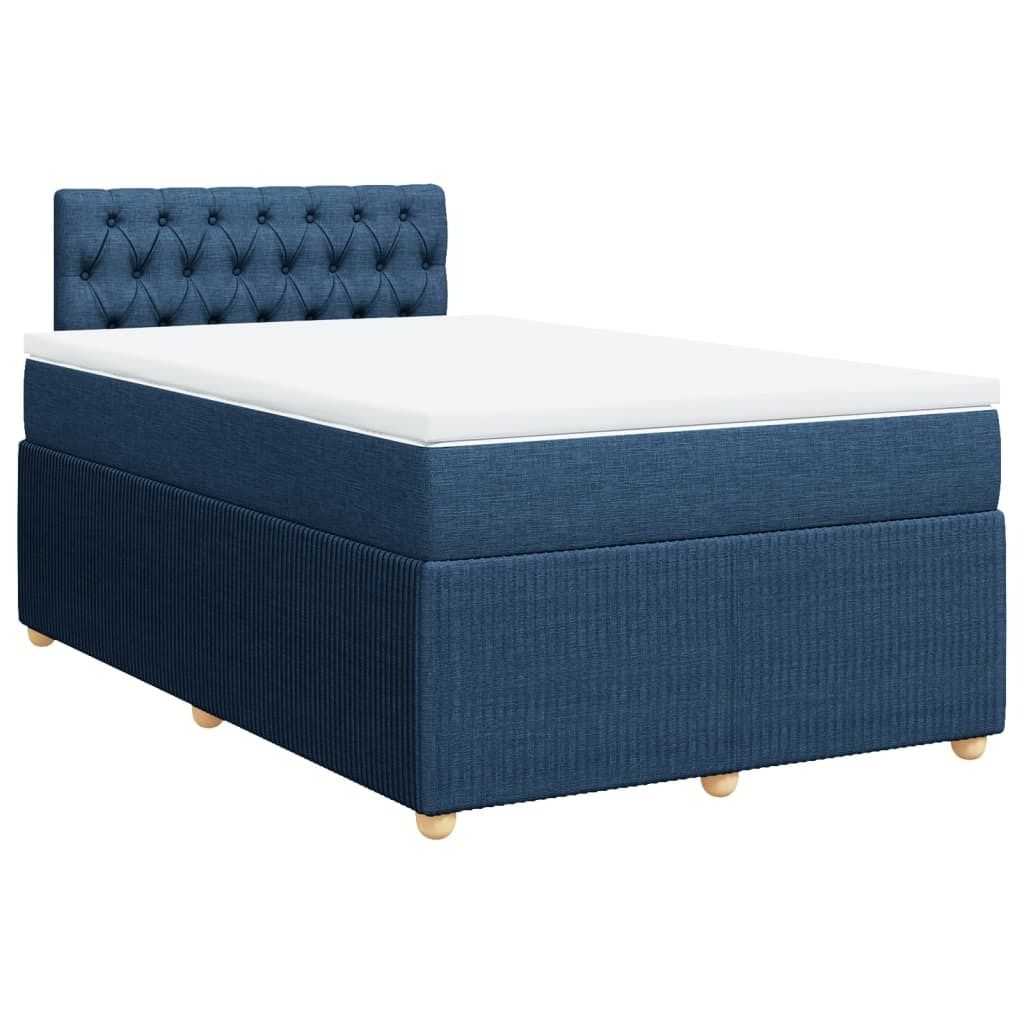 SYFAX Boxspringbett mit Matratze Blau 120x190 cm Stoff