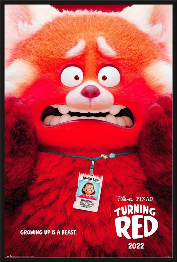 Poster Encadré Disney Turning Red avec Cadre Noir Shinsuke 61x91,5 cm