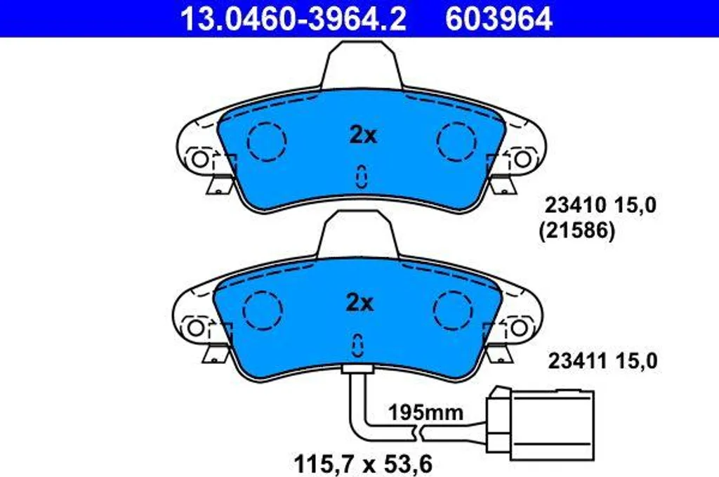 Plaquettes de Frein à Disque ATE pour Ford Mondeo et Cougar OE 7153477