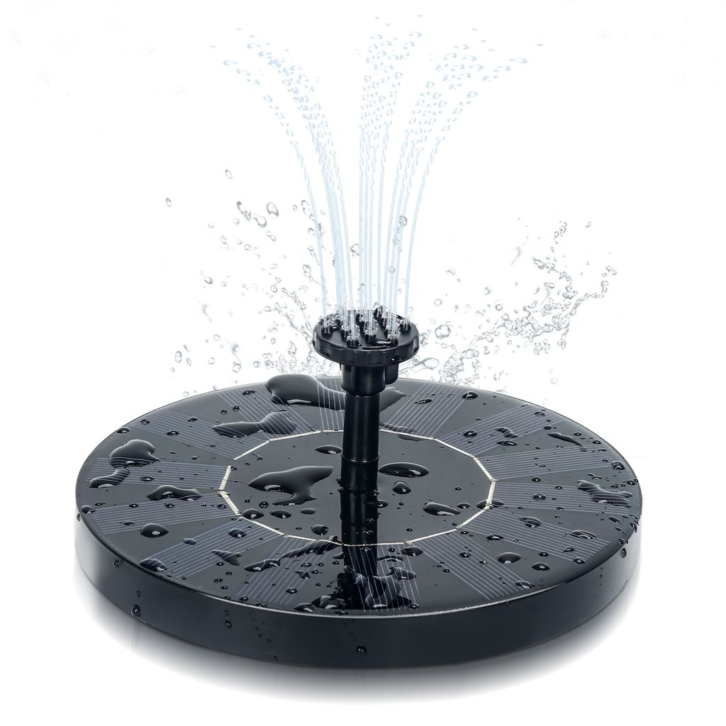 Jiubiaz SolarPumpe Solarpumpen 1.5W Outdoor Solar Fountain, Birdbath Solar Water Fountain freistehend schwimmend für Birdbath, Garten, Terrasse mi...