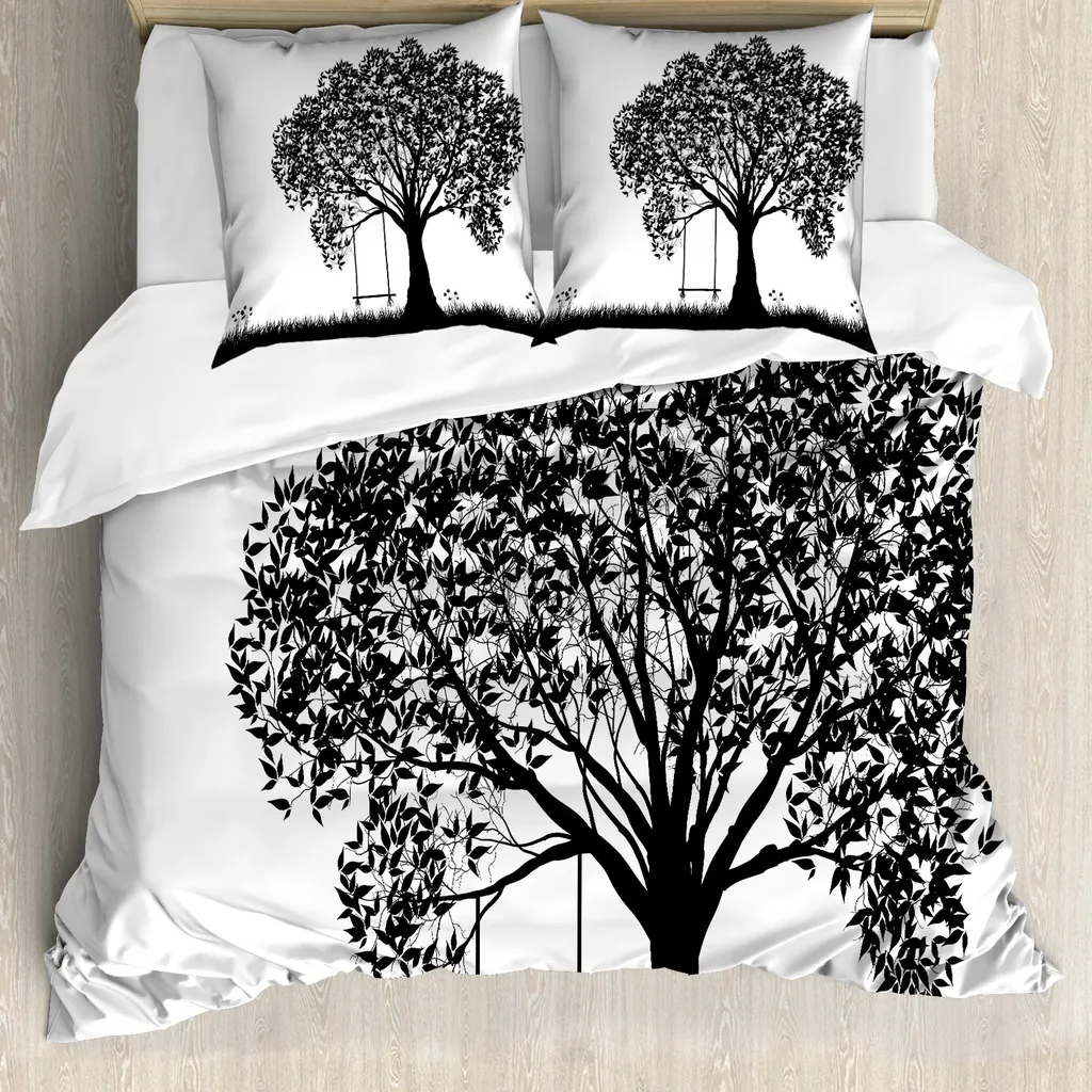 Copripiumino Matrimoniale ABAKUHAUS Giardino Botanico Bianco Nero