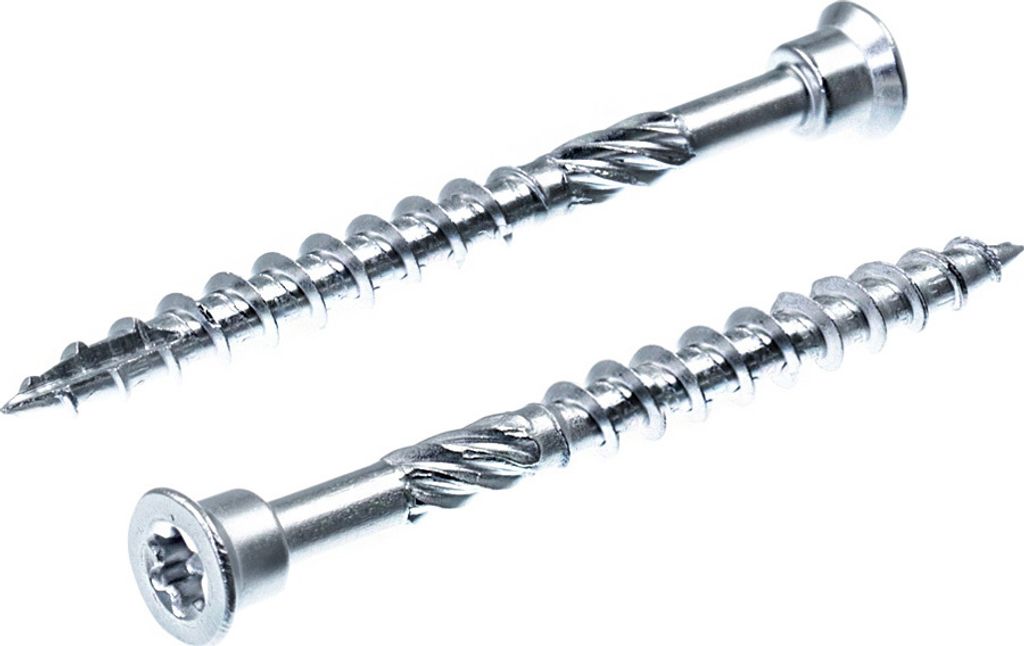 SECCARO Terrassenschraube Zylinderkopf 4 x 45 mm, Edelstahl C1, Holzschraube mit Cut-Spitze und Schneidkerbe, TX / Innensechsrund, 200 Stück