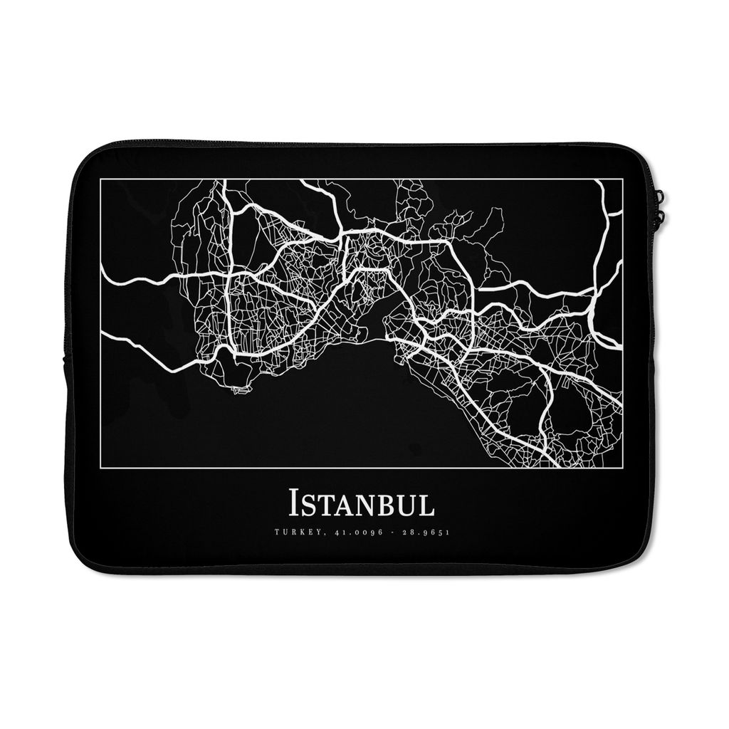 MuchoWow Laptop Hülle 14 ZollStadtplan - Istanbul - Karte Laptoptasche - Laptoptasche - Stoßsicher - Schutzhaube