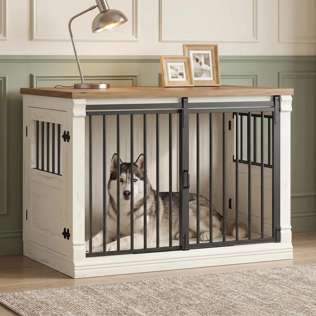 101cm Hundekäfig-Möbel, Hundebox für Zuhause mit 3 Türen Produktbild 