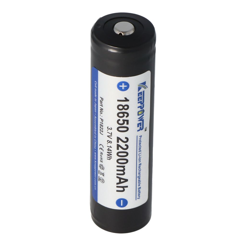 Keeppower 18650 - 2200mAh, 3,7V Li-Ion-Akku geschützt Produktbild 