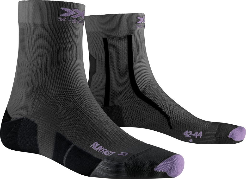 X-SOCKS Run Fast 4.0 Laufsocken Unisex B031 - charcoal/invent lavender 35-38