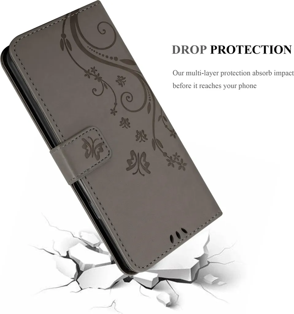 Custodia Oppo A54s / A16s Cadorabo Grigio Fiori | Accessorio Fashion - 7