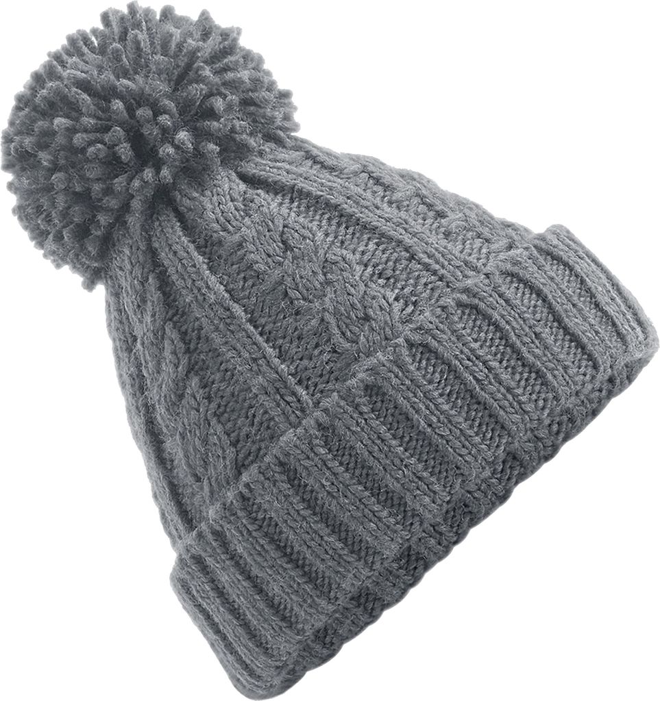 Beechfield B480 | Damenmütze Cable Knit Melange Beanie - Farbe: Light Grey - Größe: One Size
