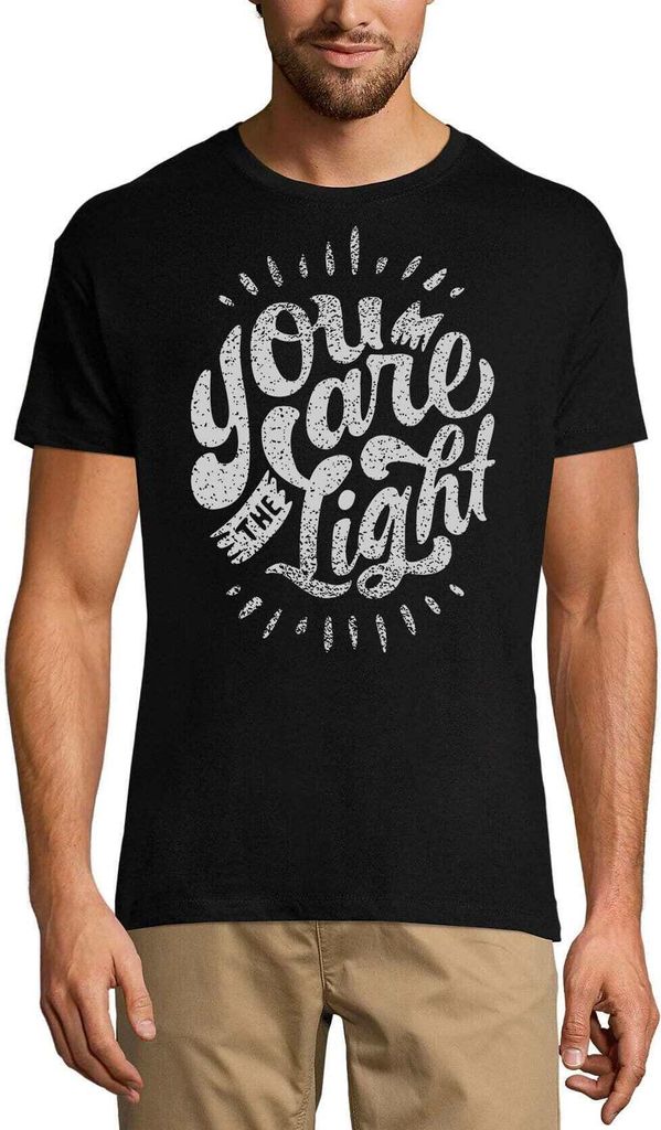 Herren Grafik T-Shirt Du bist Licht – You Are Light – Öko-Verantwortlich Vintage Jahrgang Kurzarm Lustige Druck Geburtstag Geschenk Mann