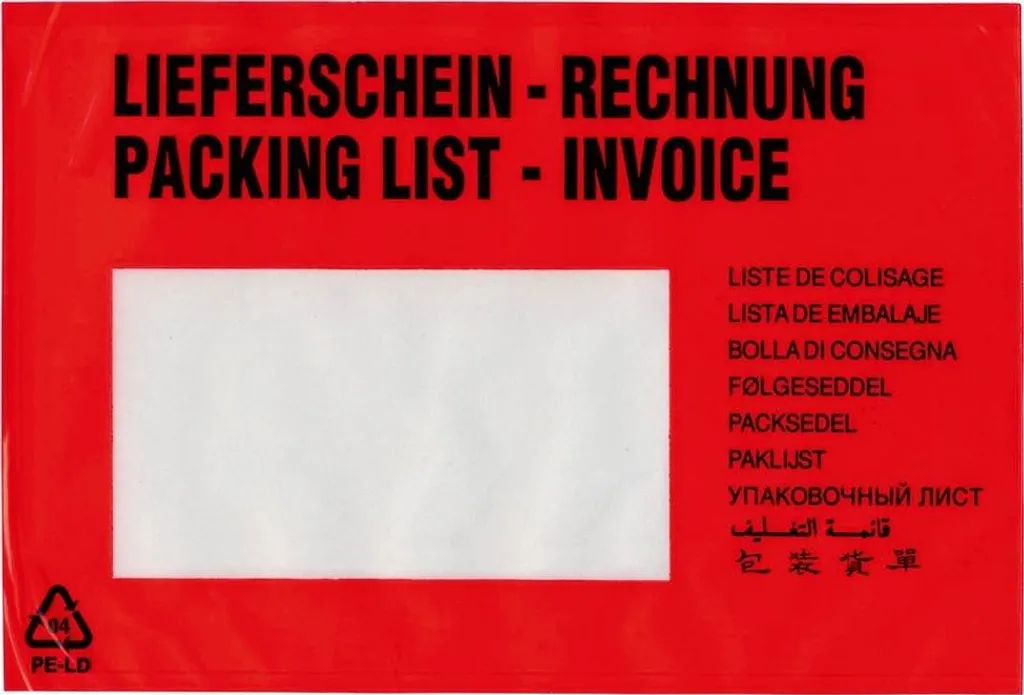 Pochettes porte-documents 175x118mm C6 VE1000 pour colis et factures