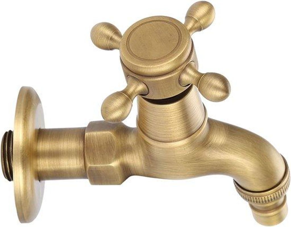 Massivmessing-Wasserhahn mit Abdichtkissen, G1/2, Einweg-Kaltwasserhahn, Wandmontage, Schwimmbad-Wasserhahn, Garten-Wasserhahn, Auslassventil