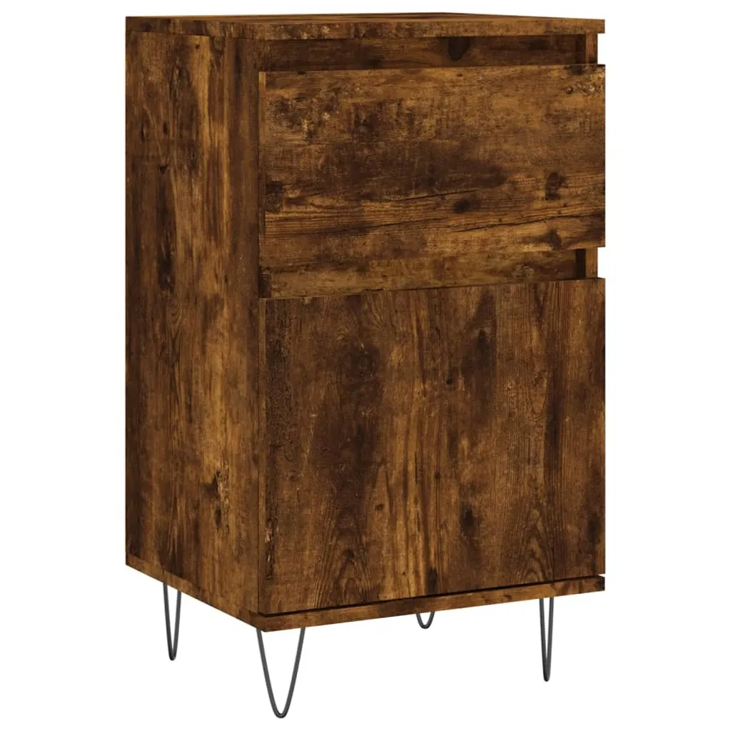 Madia Bassa Rovere Fumé 40cm | Mobiletto in Legno per Ingresso e Camera