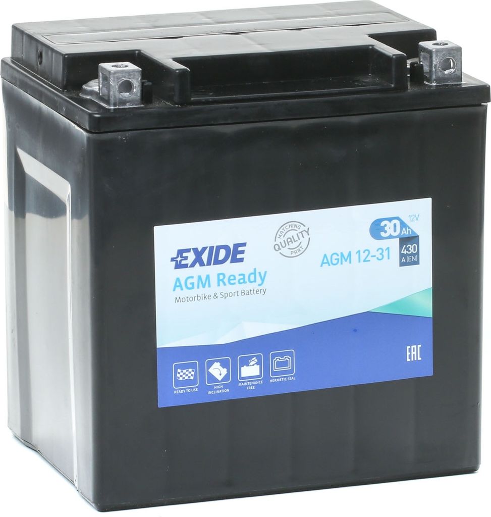 Exide 12-31 AGM batterie moto 12V 30Ah 430A Image du produit 