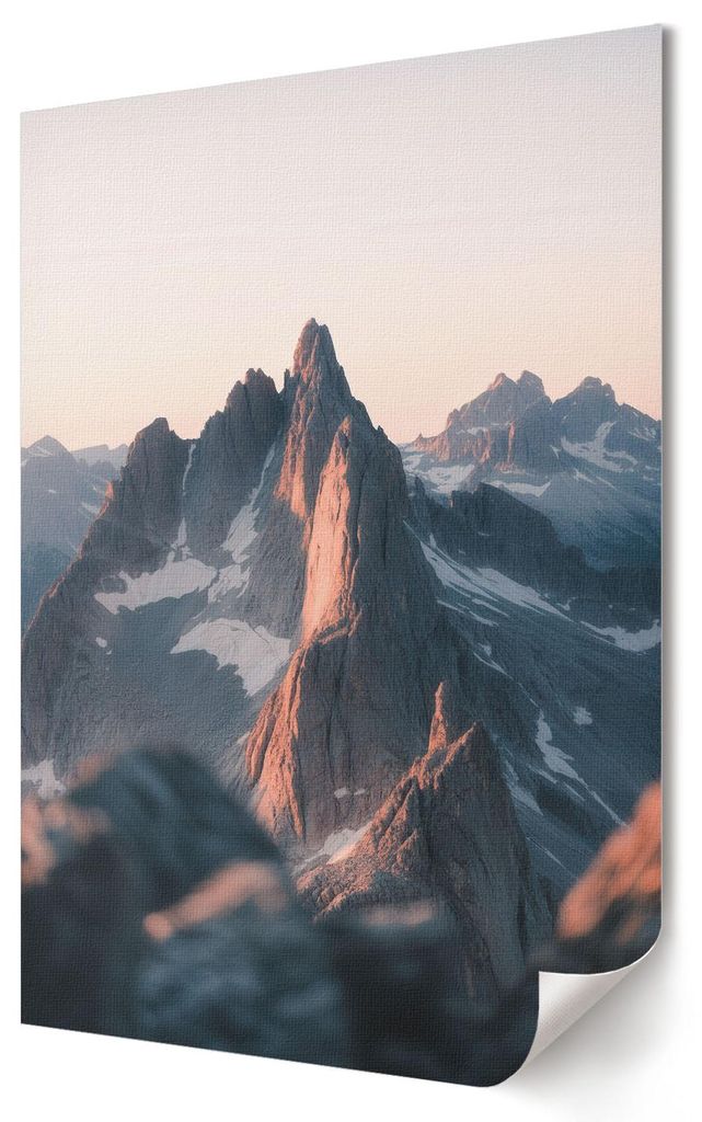 Bergwesten- Kunstdruck A2 (42x59 cm) - Klassisch, Modern- Wandbild für Wohnzimmer Schlafzimmer & Flur, Modernes Poster Wanddeko, Ungerahmt