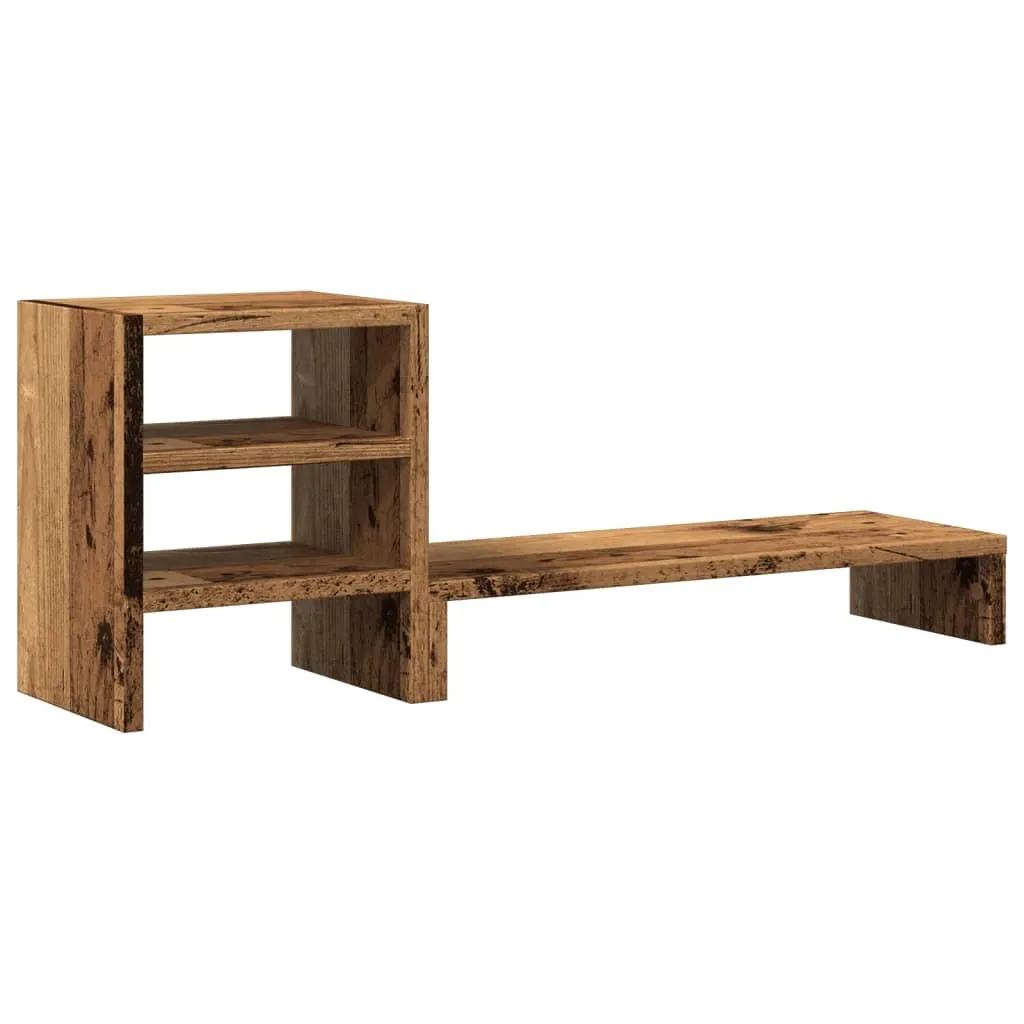 Support d'écran contre le mal de dos et organiseur de bureau bois