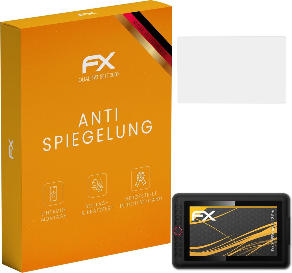 atFoliX FX-Antireflex 2x Schutzfolie kompatibel mit XP-PEN Artist 12 Pro Displayfolie