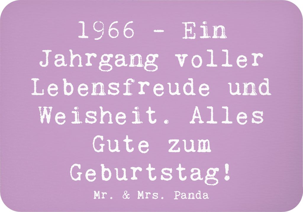 Mr. & Mrs. Panda Kühlschrankmagnet Spruch 1966 Geburtstag - Lavendeltraum - Geschenk, Weisheit, wandmagnet, designmagnet, Jubiläum, Jahrgang, Geb...