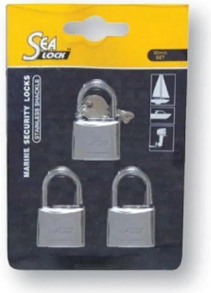 Cadenas antivol Sealock 30 mm en acier nickelé haute résistance