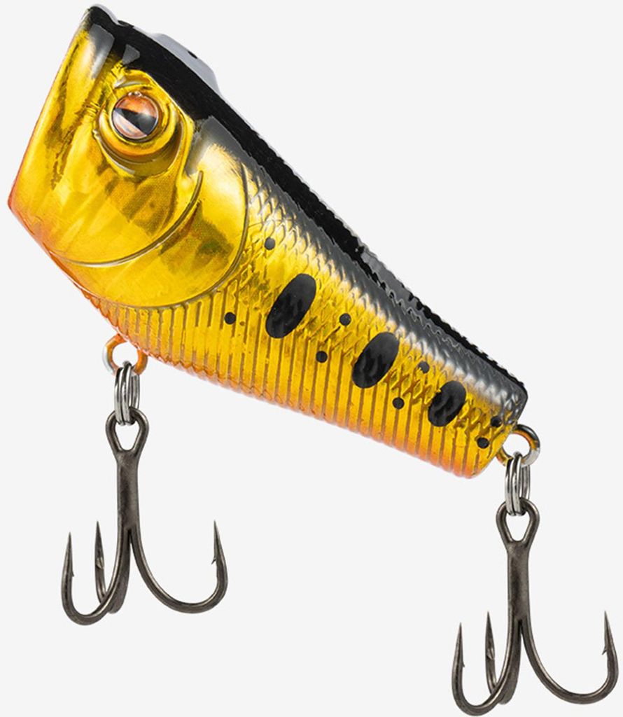 5,5 cm/9 g Topwater-Angelköder mit Doppelhaken, realistischer schwimmender bionischer Kunstköder aus Kunststoff, Hartköder für Süßwasser- und...