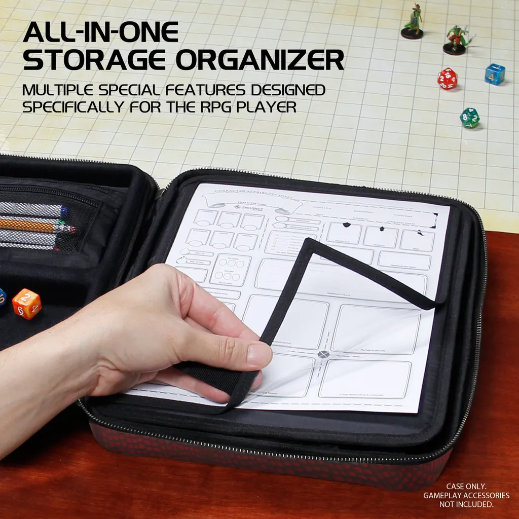 Rangement RPG avec coque rigide et séparateurs modulables - Édition Rouge