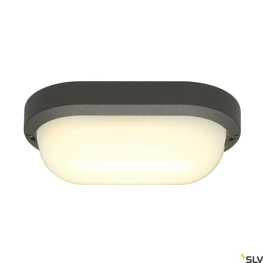 Applique et plafonnier ovale Terang 2 LED 3000K IP44 anthracite gris