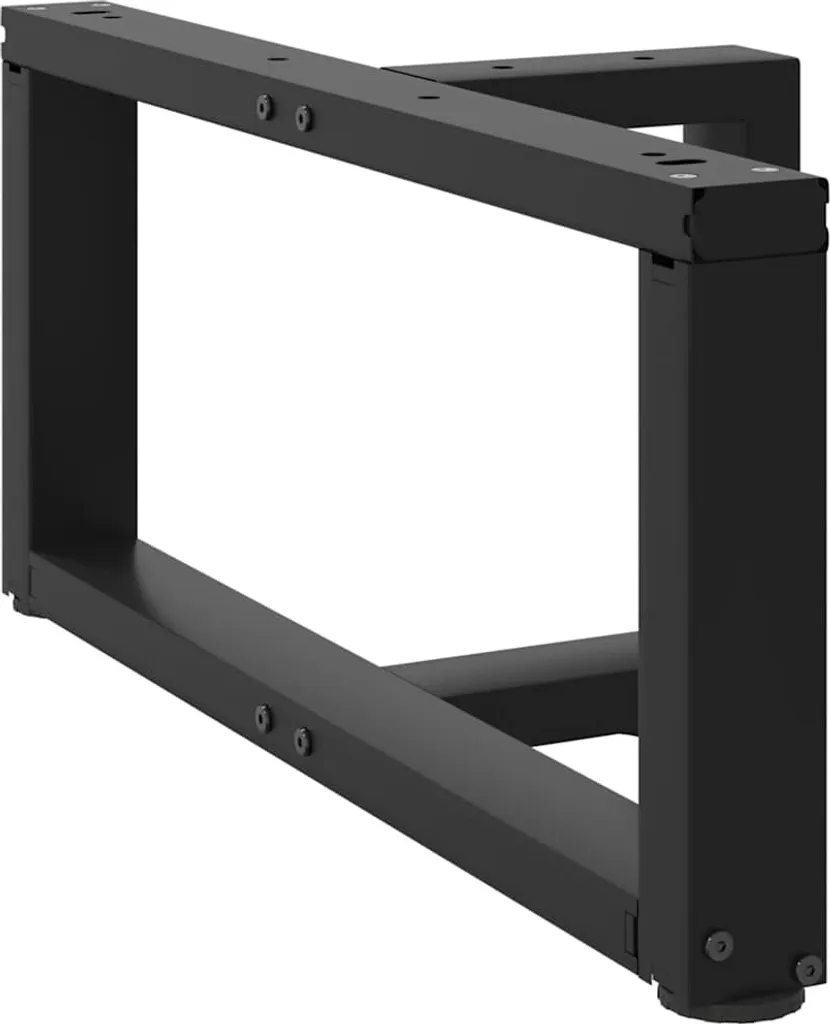 2 Gambe Tavolino Nero 60x25x31 cm Acciaio | Offerta Set Fai Da Te