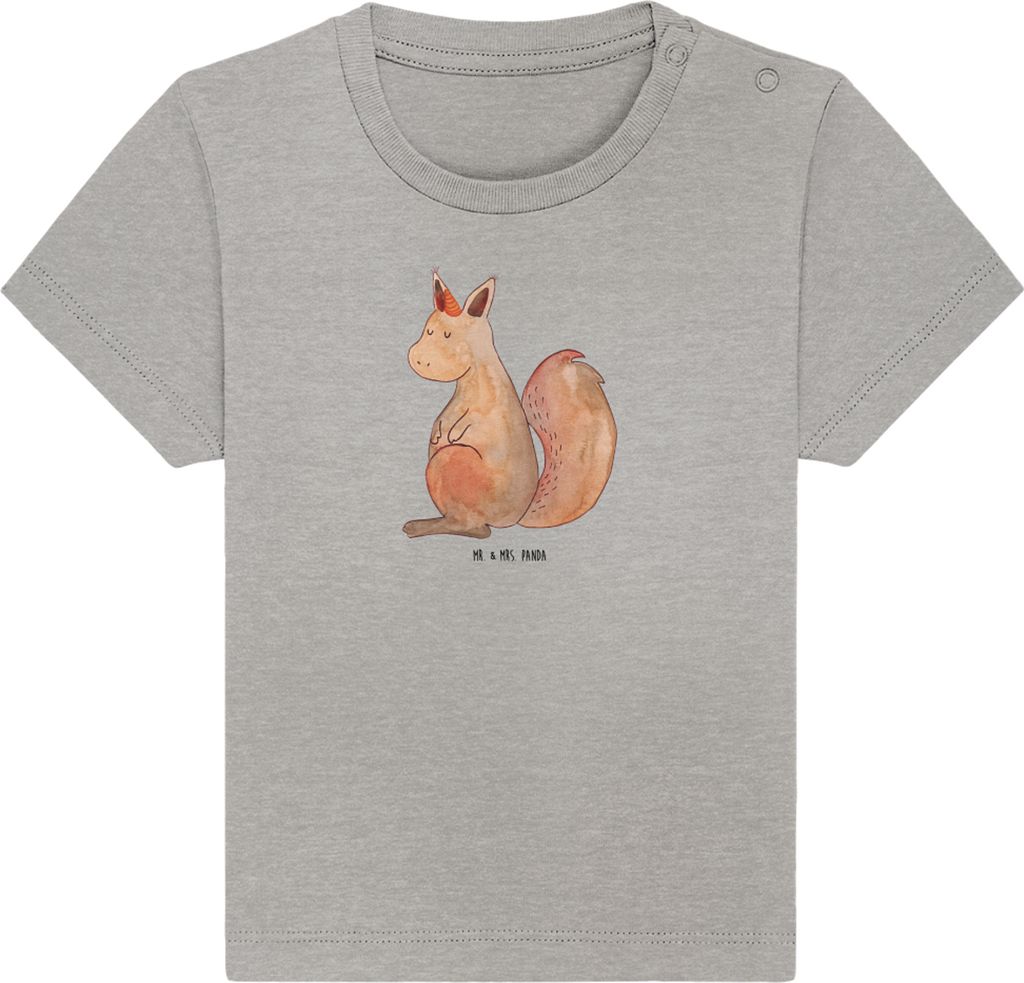 Mr. & Mrs. Panda Babyshirt Einhorn Glauben 12. - 18. Monat - Heather Grey - Geschenk, Eichhorn, Baby T-Shirt, Shirt, Einhörnchen, Eichhörnchen, U...