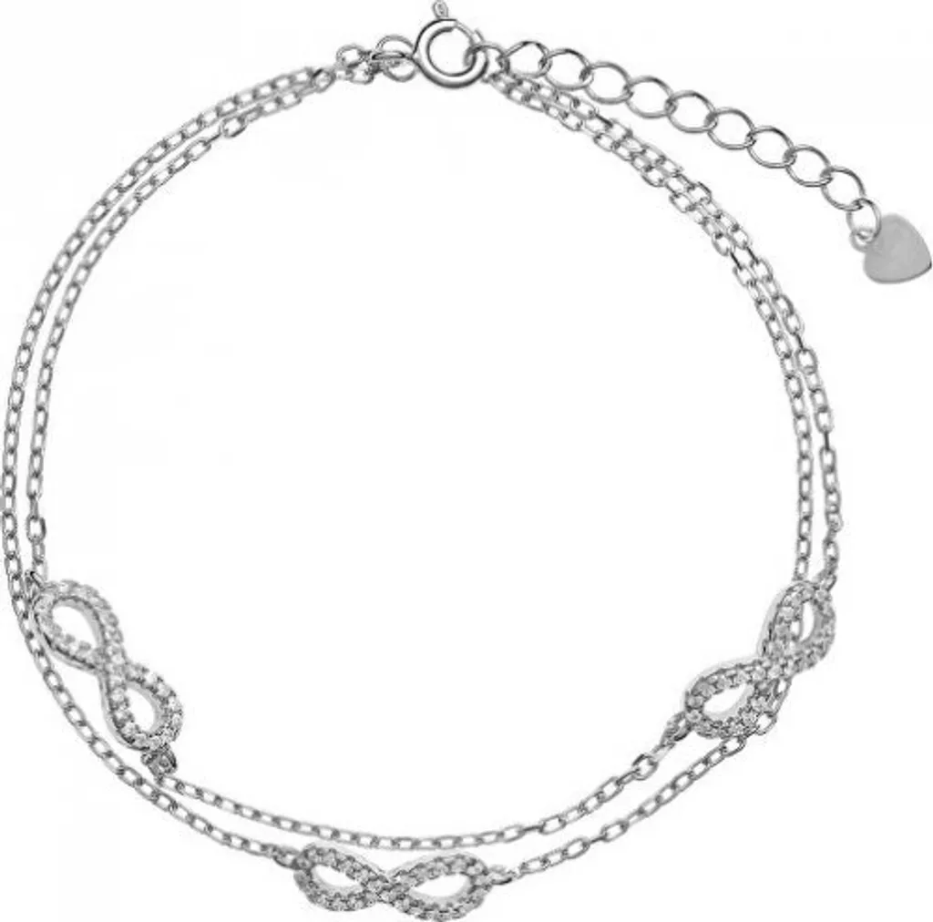 Bracelet en Argent 925 Double Infini - Finition Brillante AJNR0004