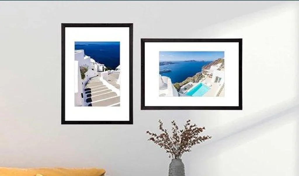 Cadre photo mural noir A3 anti-bris, lot de 4 avec attaches incluses