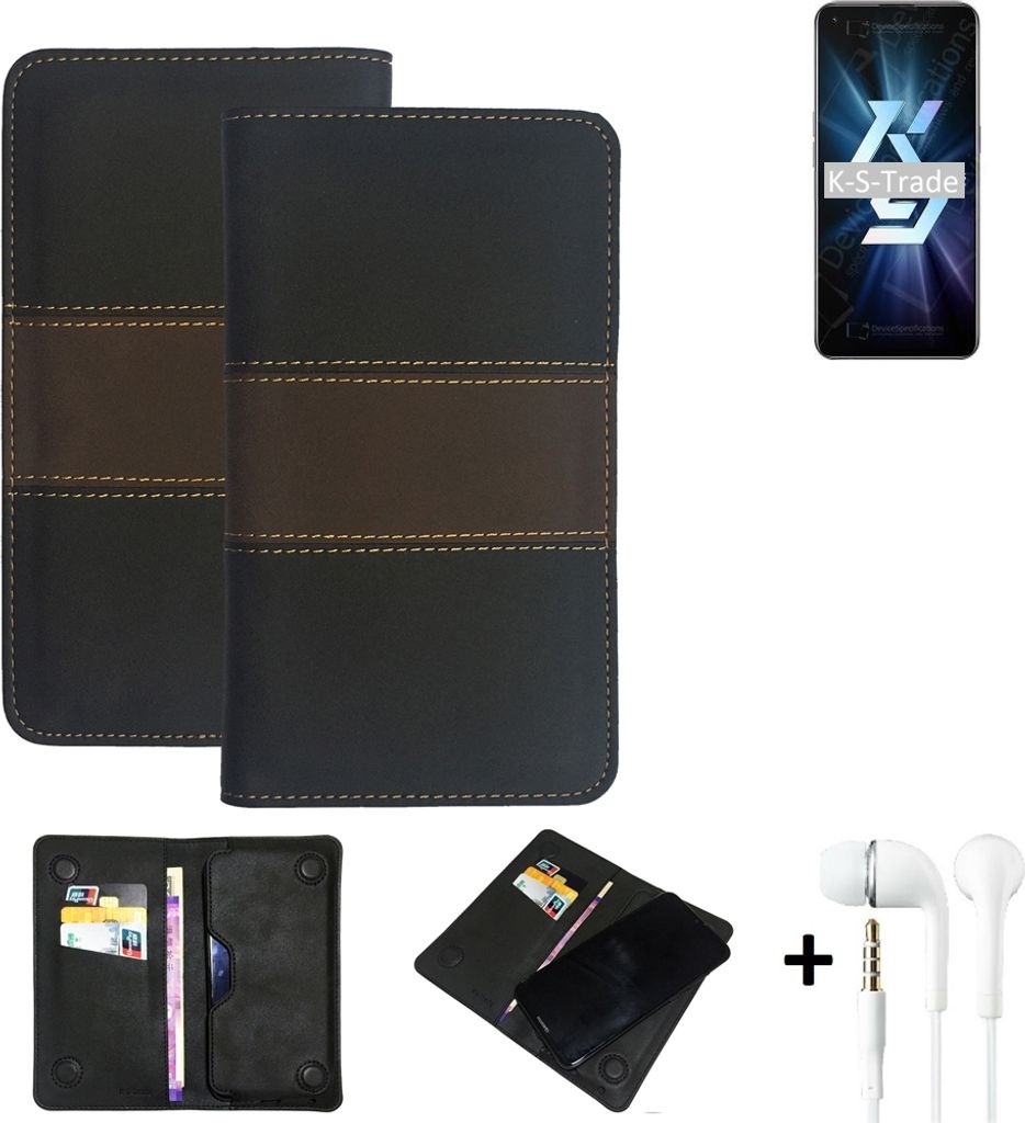 K-S-Trade Handyhülle + Kopfhörer kompatibel mit Oppo K9 5G Schutzhülle Walletcase Bookstyle Tasche Schutz Case Hülle Wallet Cover Kunstleder
