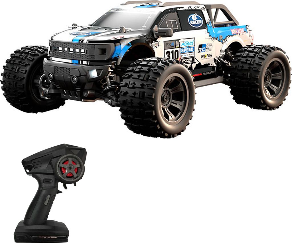 Ferngesteuertes Auto fuer Kinder, 2,4 GHz 4WD All-Terrain-Hochgeschwindigkeits-Gelaendewagen mit LED-Leuchten, Elektrospielzeug Geschenke fuer Jung...