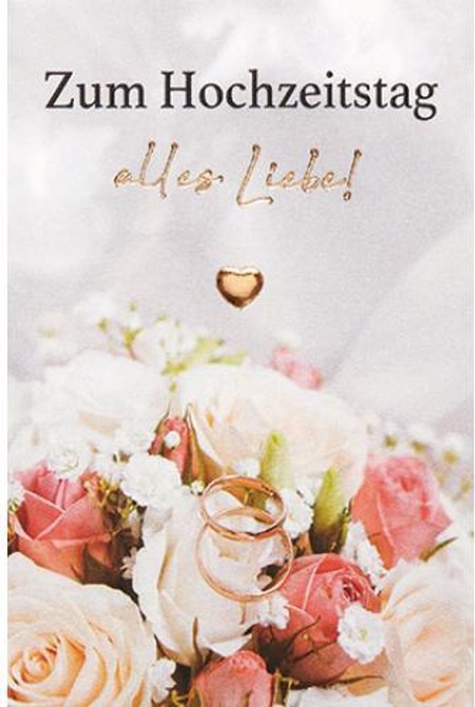 Minikärtchen zum Hochzeitstag Klammerkarte Blumenkärtchen alles Liebe Ringe Rosen