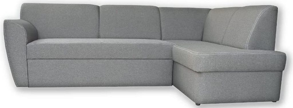 Klassisches Ecksofa, Bettsofa mit Schlaffunktion, Sofa mit Bettkasten, konturierte Kissen, Schlafsofa, Ottomane links oder rechts, klassischer Stil...