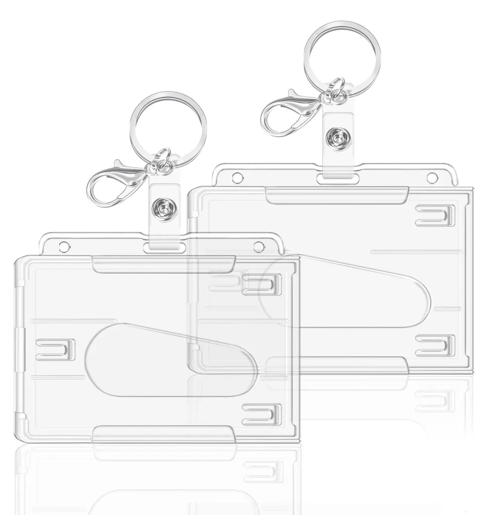 Porte-carte d'identité horizontal transparent pour bureau et école