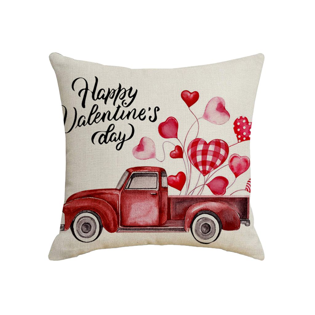 Kissenbedeckung versteckter Reißverschluss klar gedruckte dekorative staubdicht glückliche Valentinstag Liebe Blumenmuster Kissen Cover Party Dek...