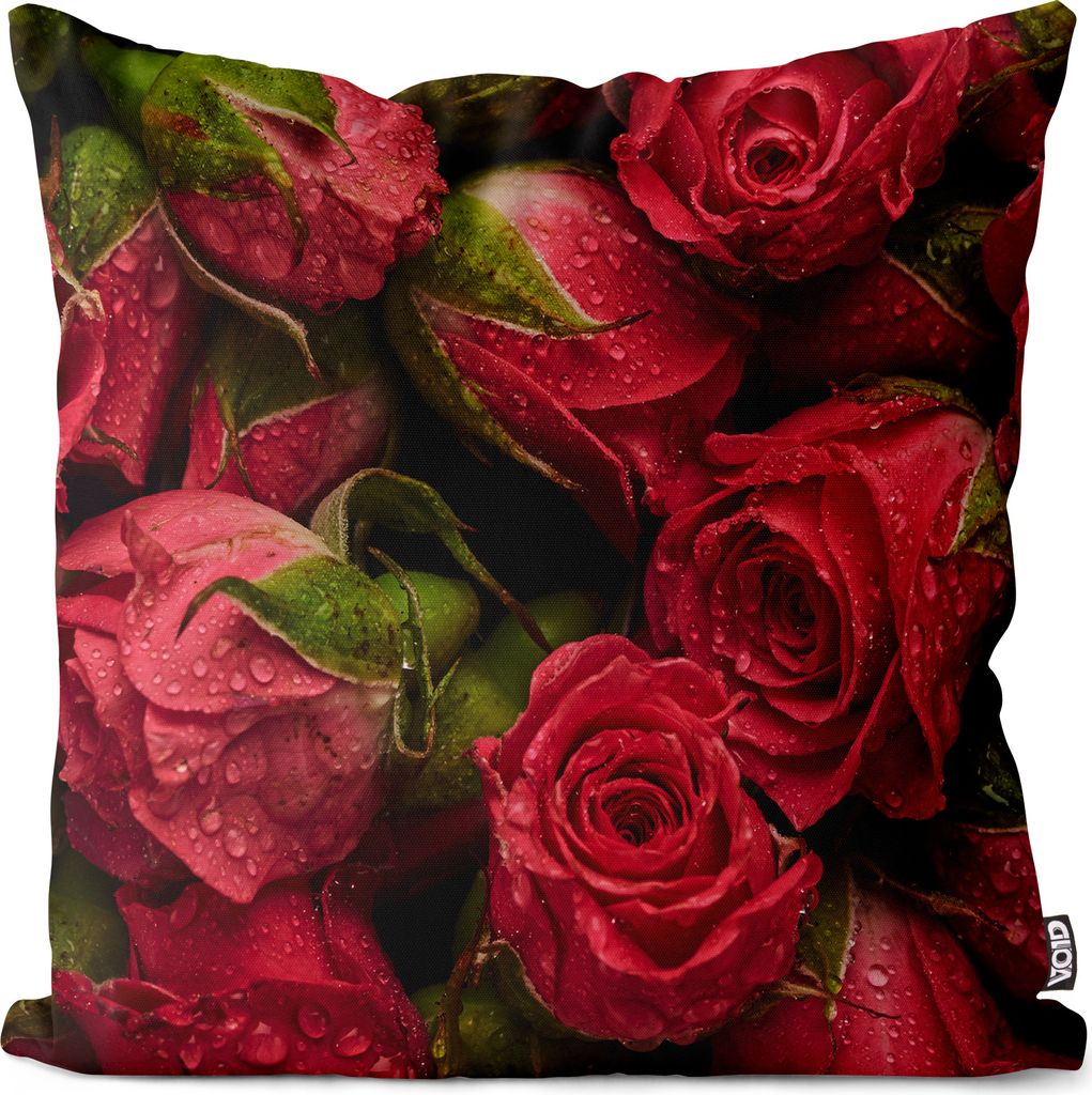 VOID Rosenstrauss rote Rosen Blumen Kissenbezug Kissenhülle Polyester wasserfest Outdoor Indoor